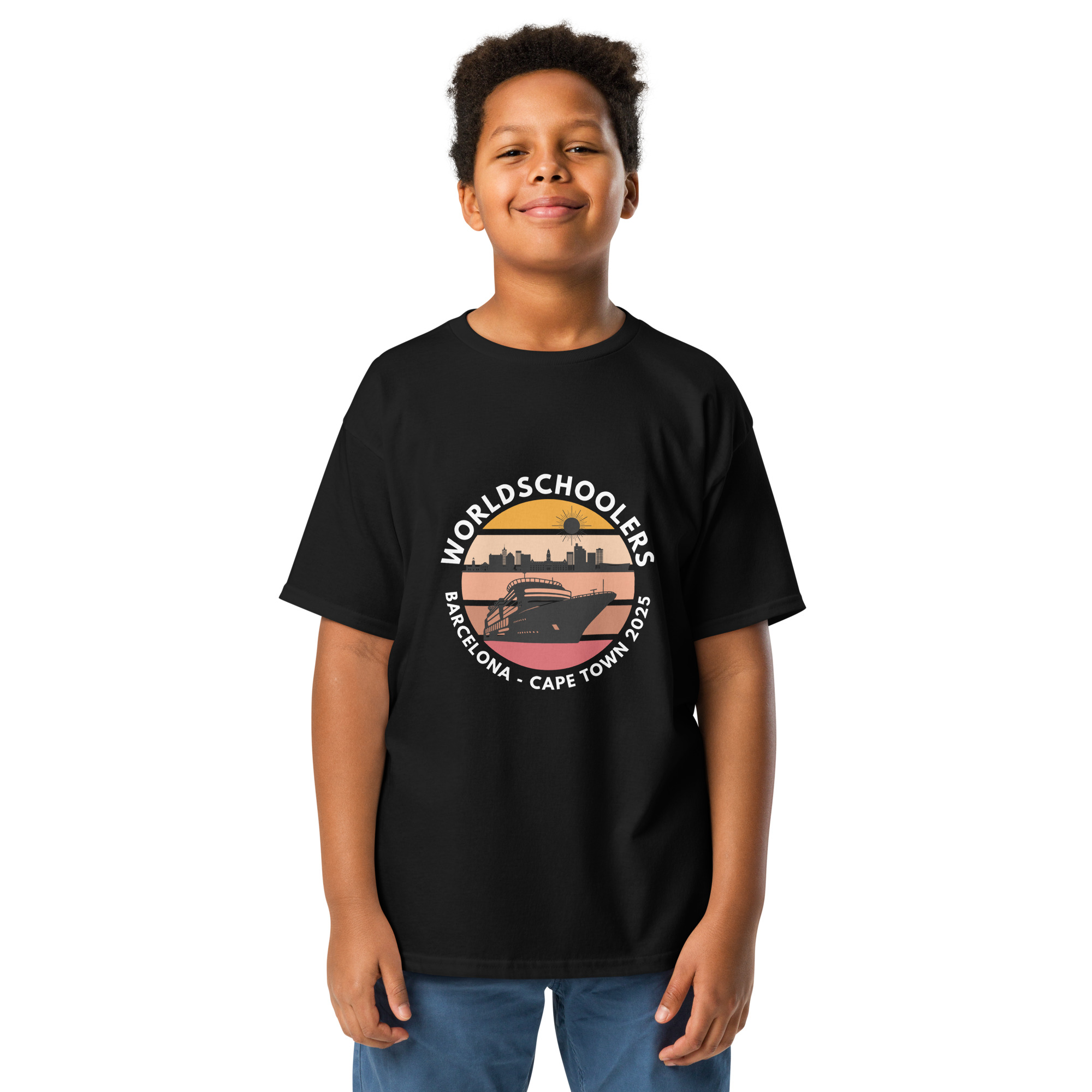 Youth Classic Tee | White Font | Barcelona - Cape Town 2025