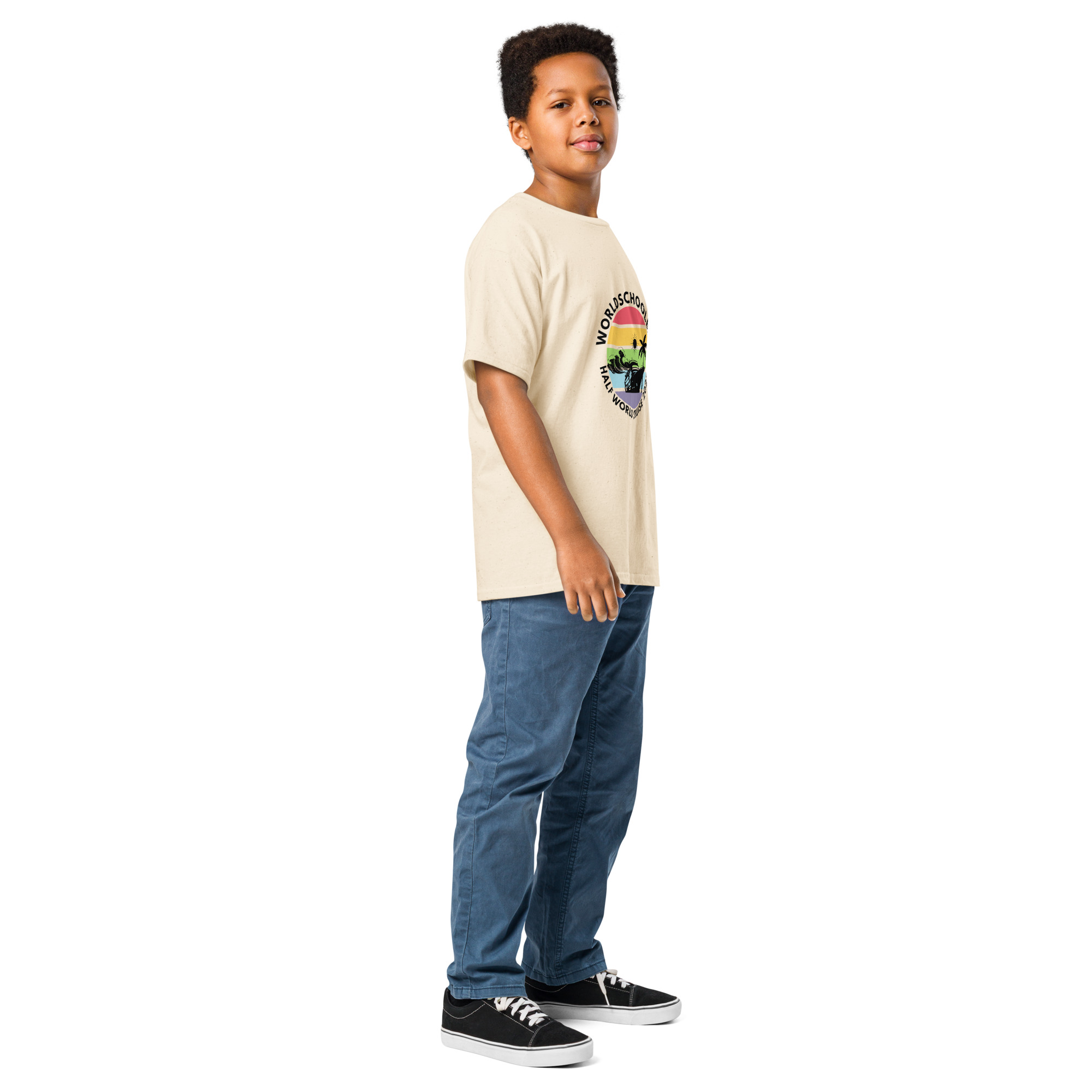 Youth Classic Tee | Black Font | Half World Cruise 2025