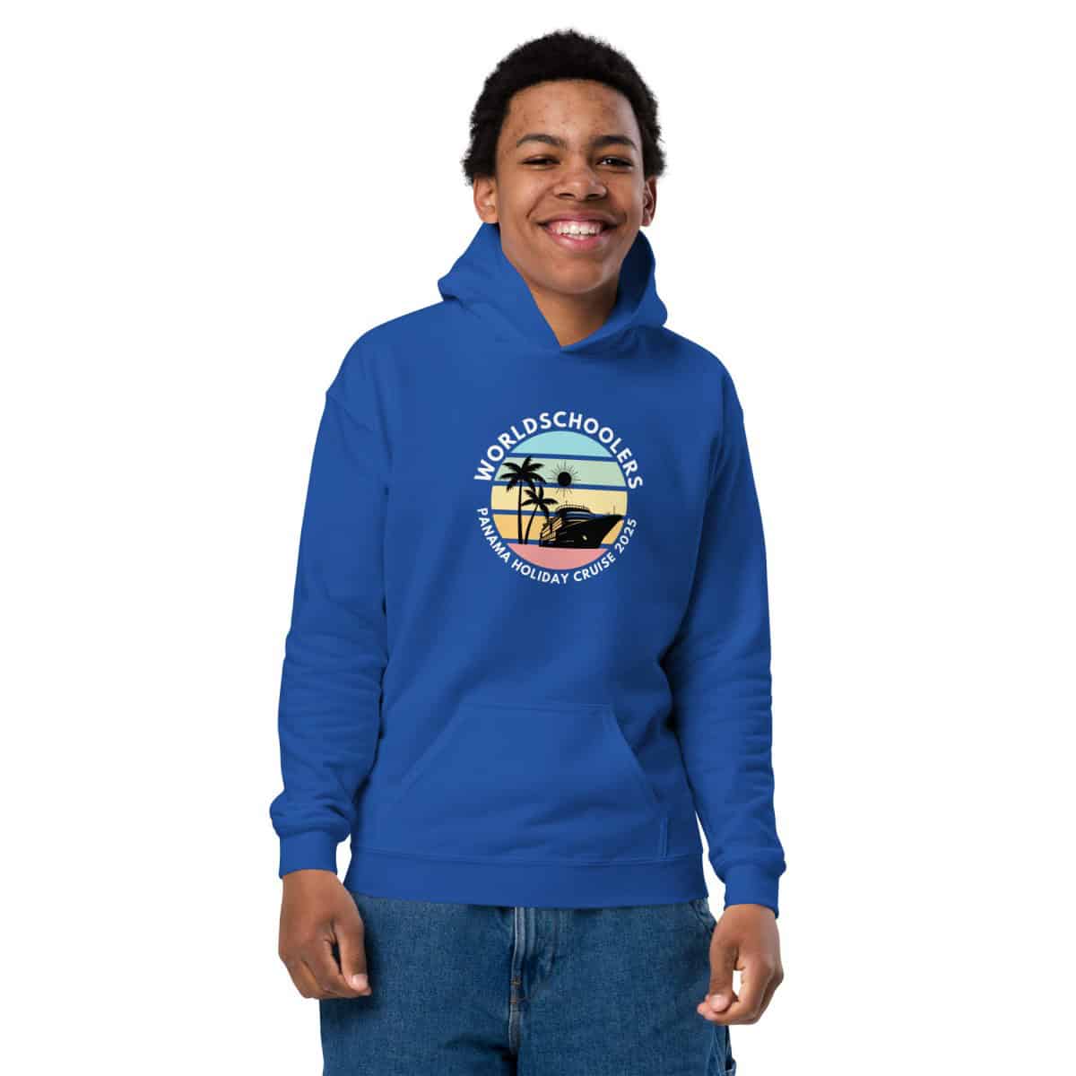 Youth Heavy Blend Hoodie | White Font | Panama Holiday Cruise 2025