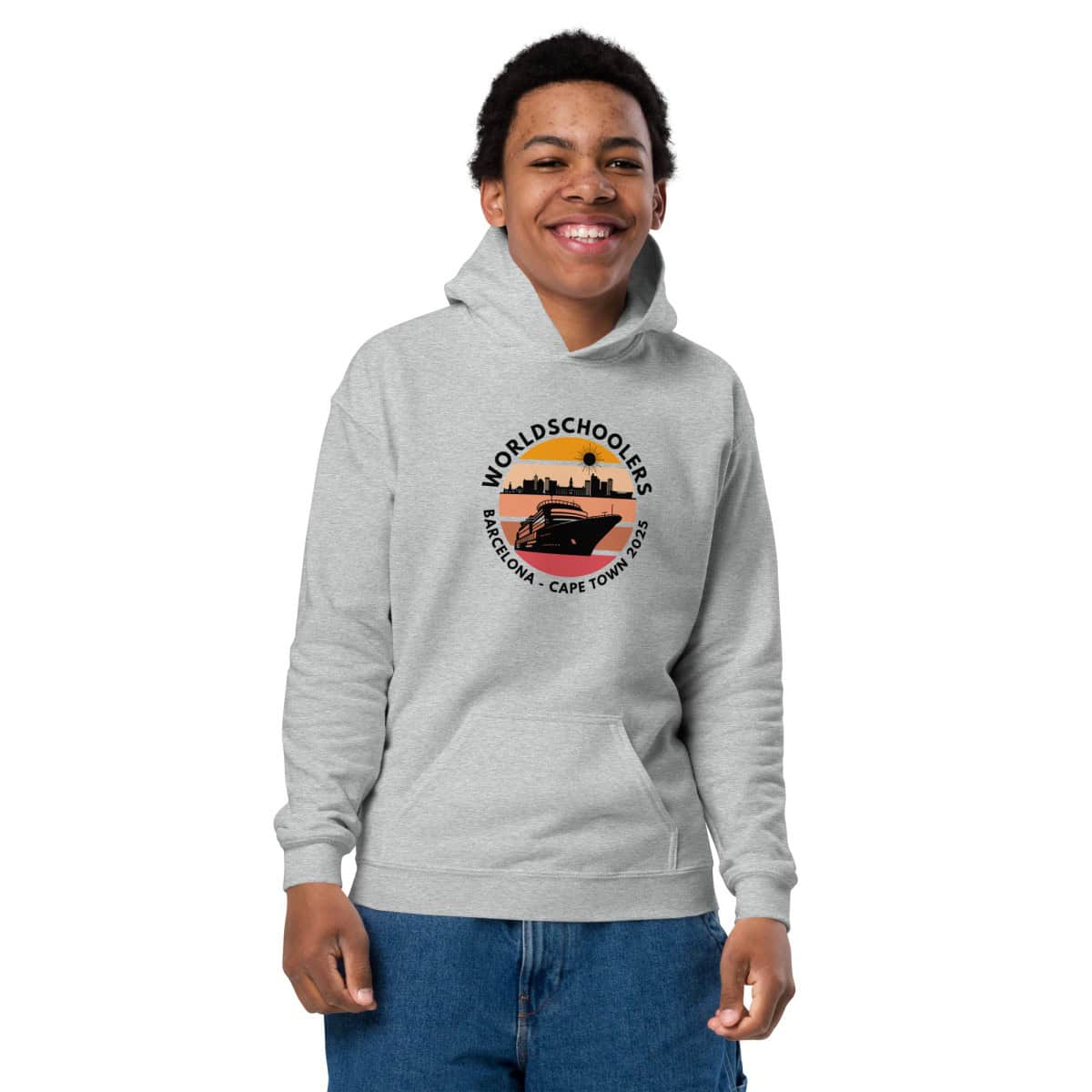 Youth Heavy Blend Hoodie | Black Font | Barcelona - Cape Town 2025