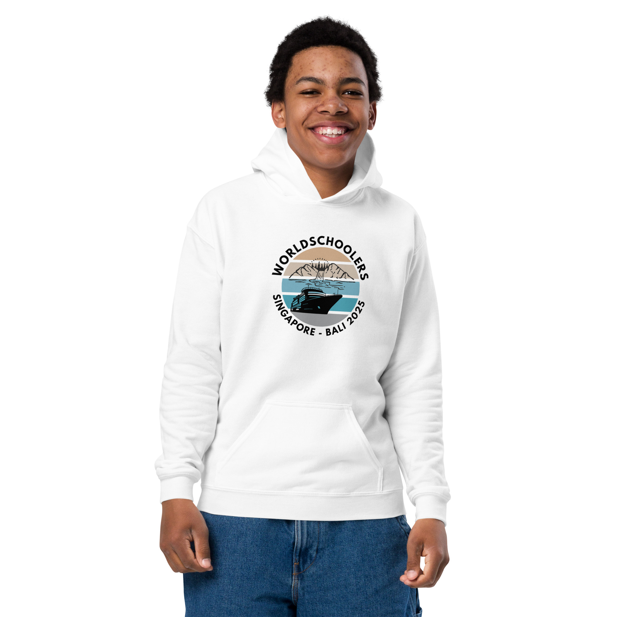 Youth Heavy Blend Hoodie | Black Font | Singapore - Bali 2025