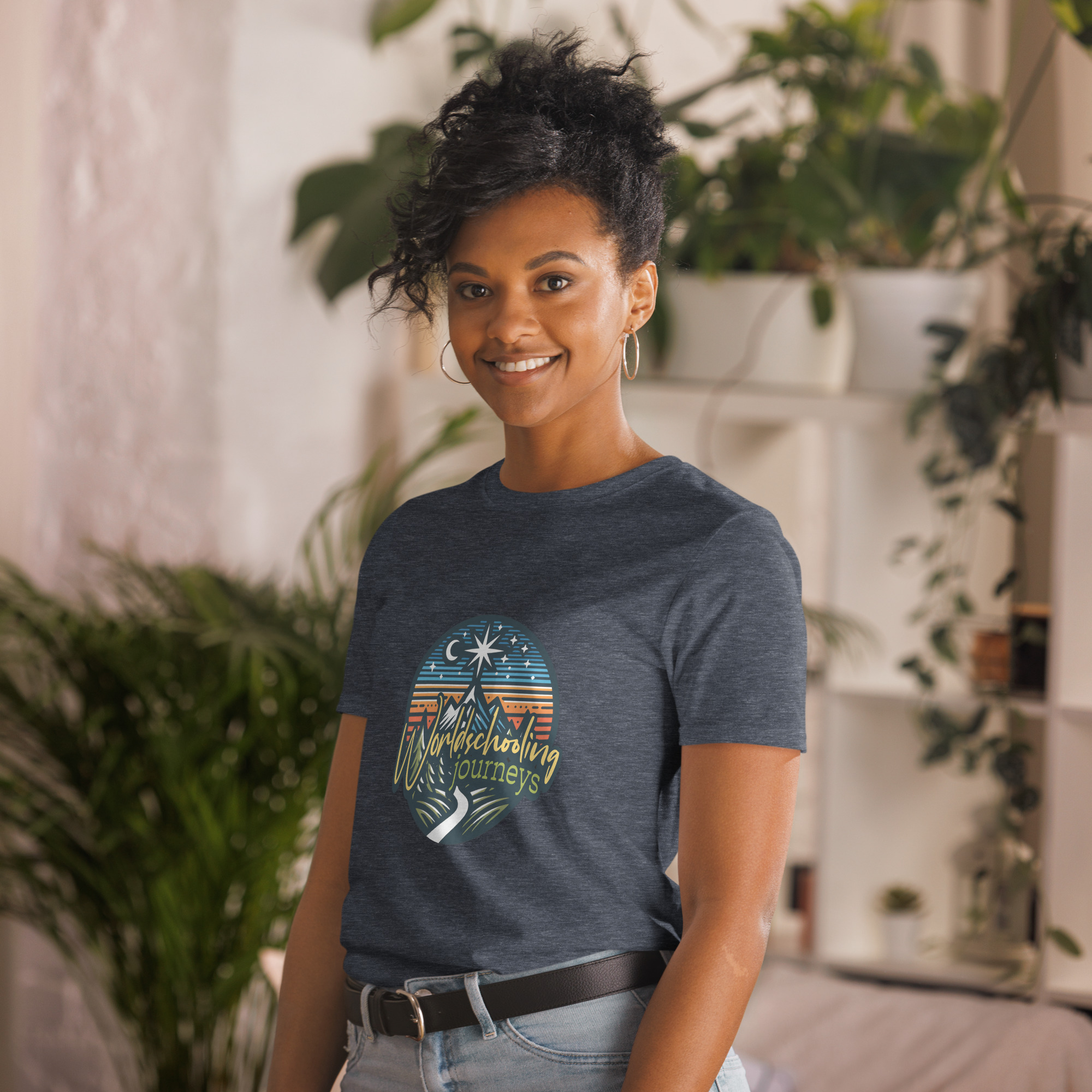 Versatile graphic t-shirt showcasing a scenic travel-inspired design perfect for outdoor enthusiasts and nature lovers. Made from comfortable, high-quality fabric, ideal for casual wear or adventure outings.