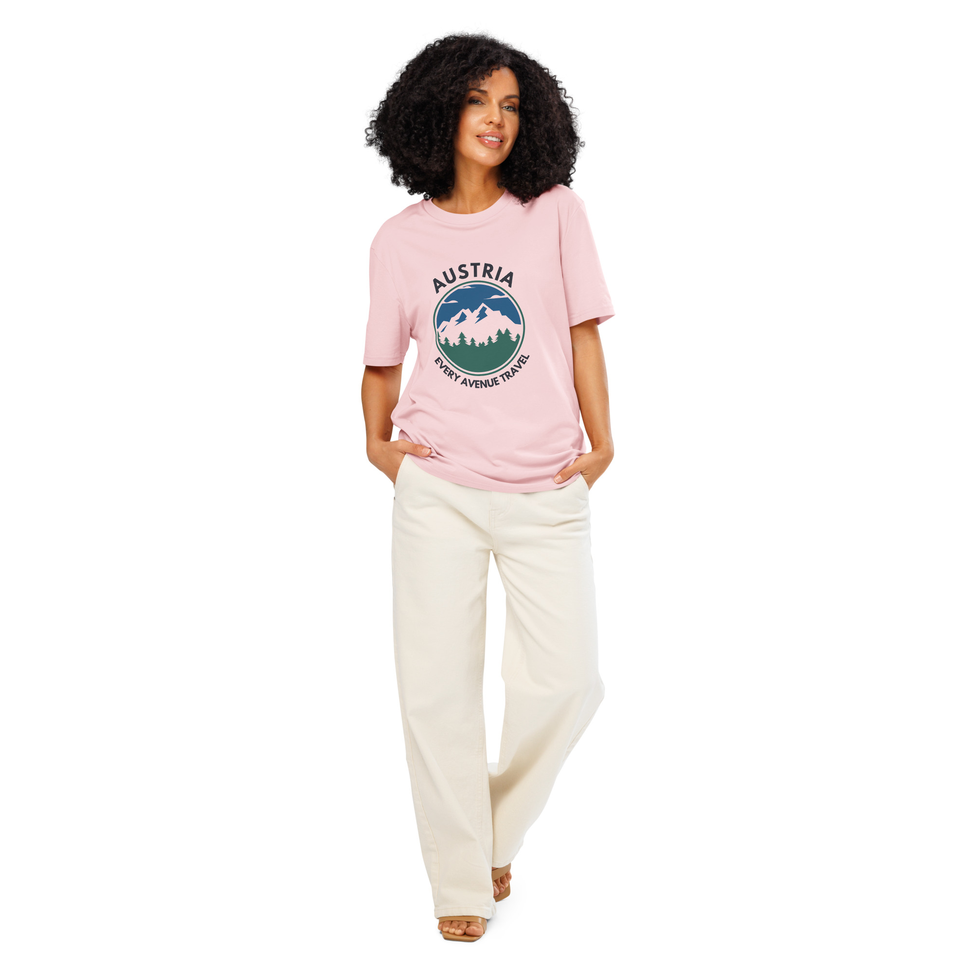 Austria 2026 | Blue mountain logo | Unisex organic t-shirt