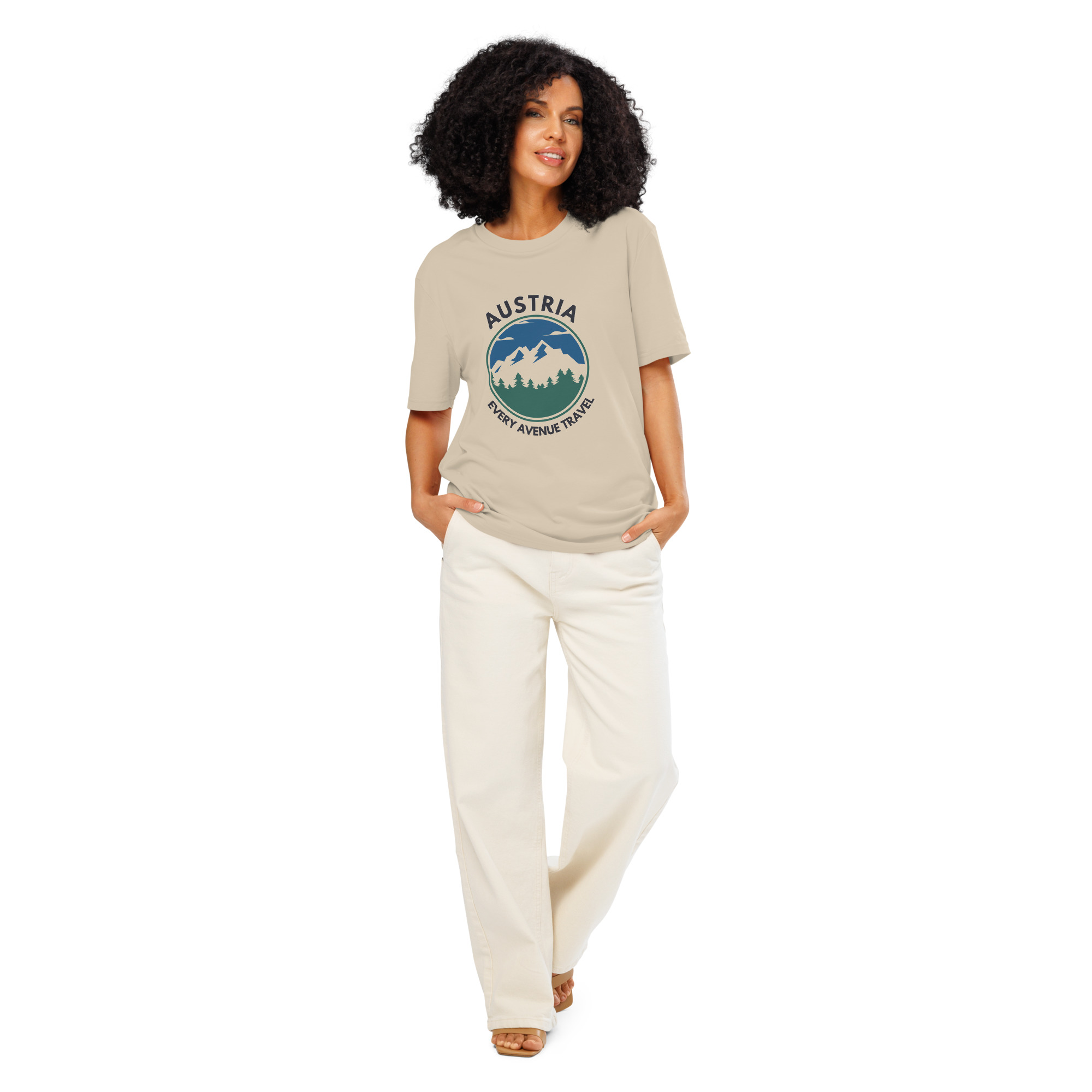 Austria 2026 | Blue mountain logo | Unisex organic t-shirt