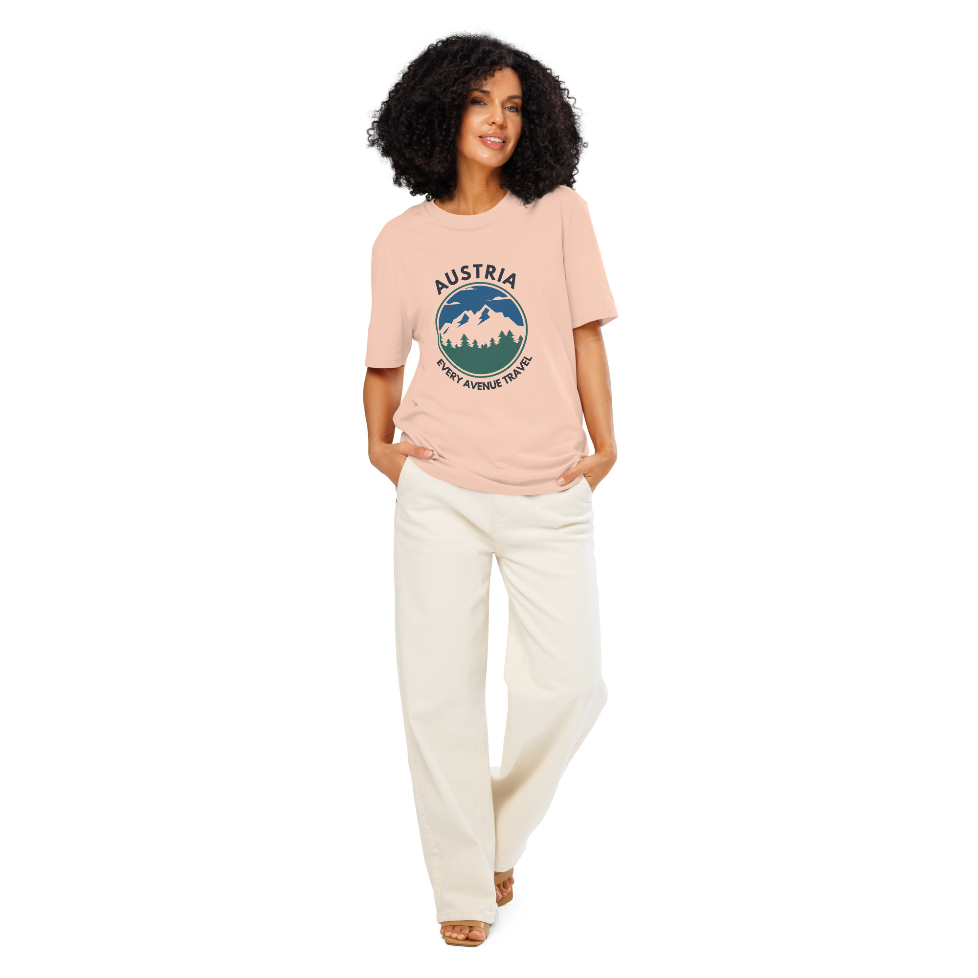 Austria 2026 | Blue mountain logo | Unisex organic t-shirt
