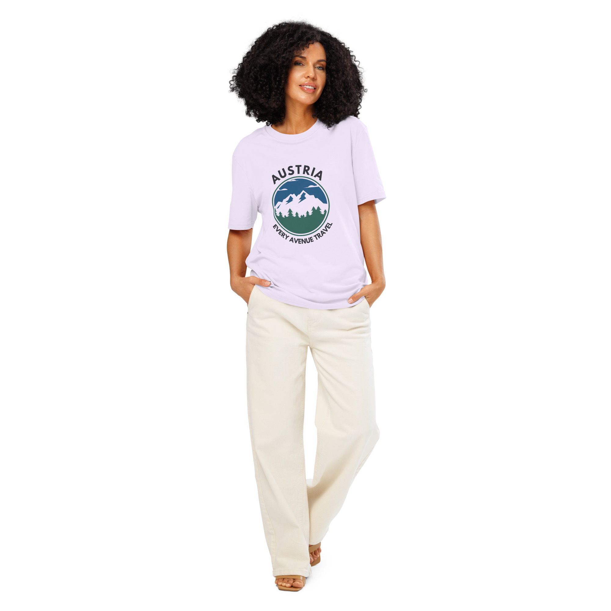 Austria 2026 | Blue mountain logo | Unisex organic t-shirt