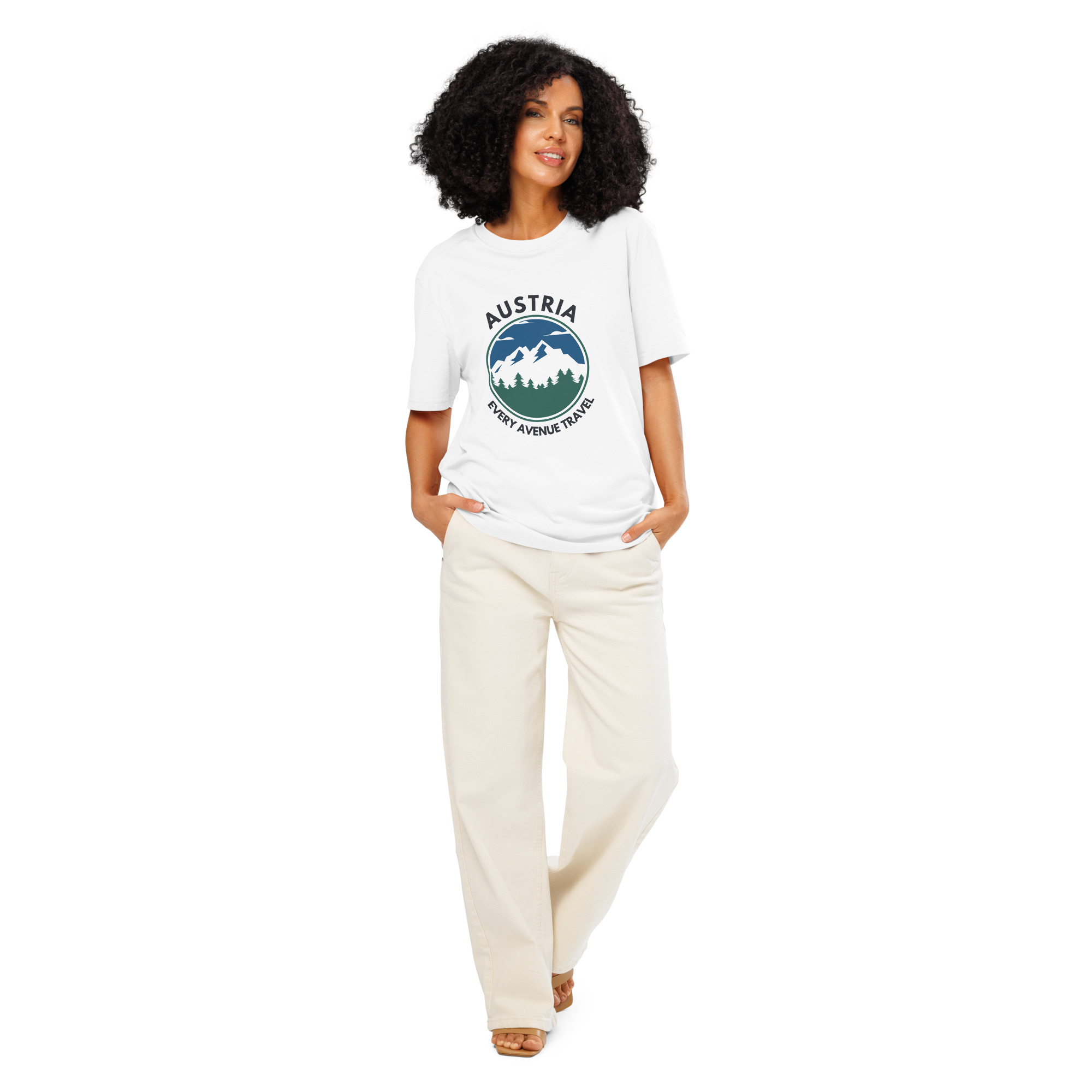 Austria 2026 | Blue mountain logo | Unisex organic t-shirt