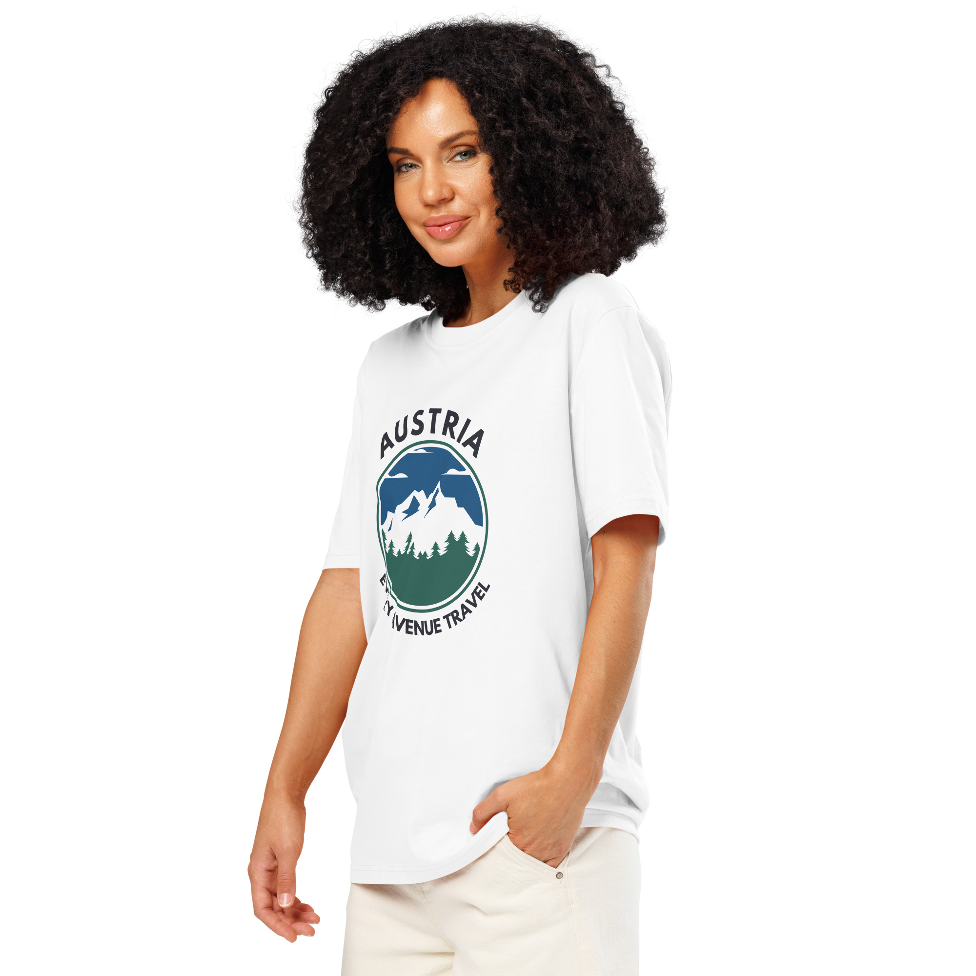 Austria 2026 | Blue mountain logo | Unisex organic t-shirt