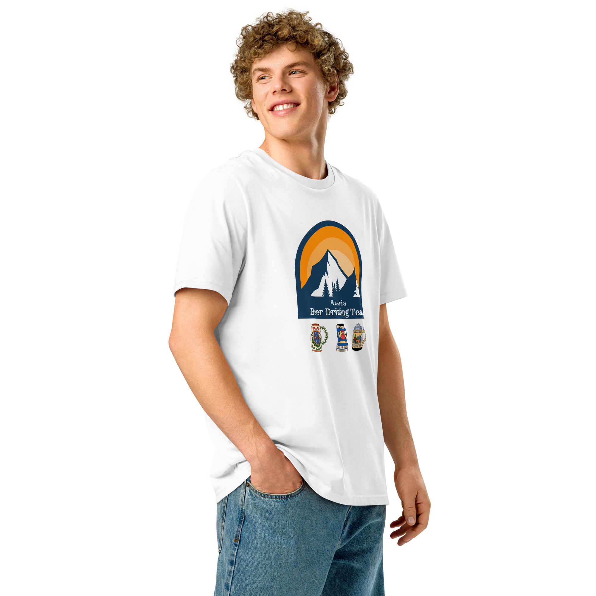 Austria 2026 | Beer drinking team | Unisex organic t-shirt