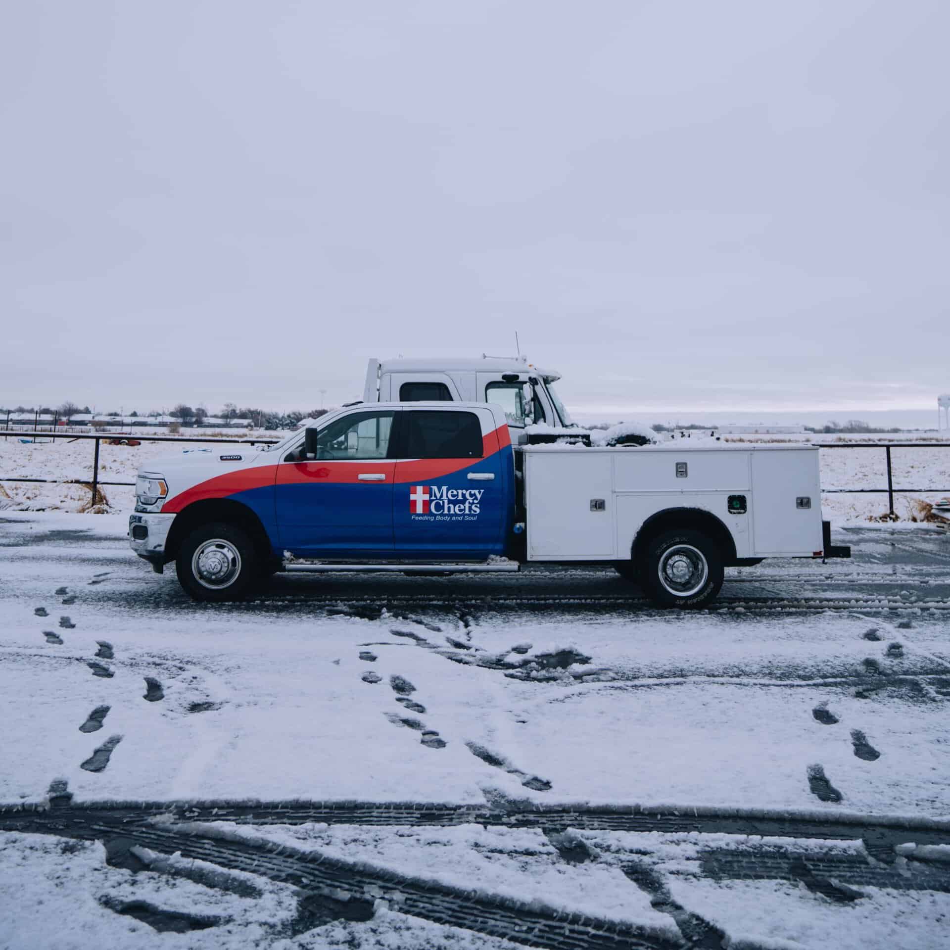 A Mercy Chefs tow vehicle