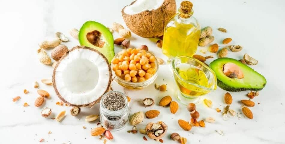 A variety of nuts and seeds showcasing menopause nutrition foundations.