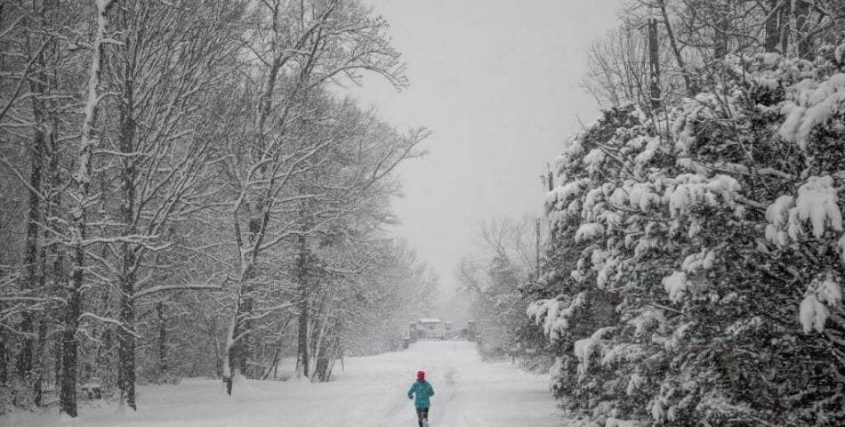 morning activity: get outdoors for a run even in the snow