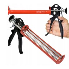 Pistolet do silikonu ręczny YATO 300 ml, narzędzie do precyzyjnego nakładania uszczelniaczy, wzmocnione metalowymi elementami - ogrodzenie Metal-Serwi.
