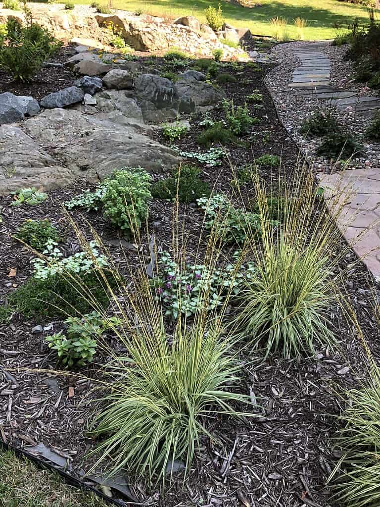 hillside landscapes with natural rock pocket gardens