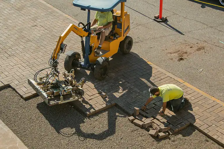 Working Outside Parking Lot