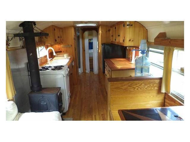 vintage buses-1997 Bluebird International full length school bus turned into a beautiful mobile home