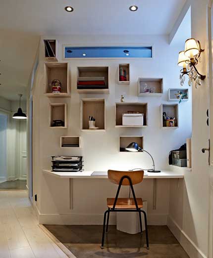 19 Great Home Office Ideas for Small Mobile Homes - small shelfs 