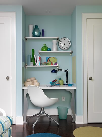 19 Great Home Office Ideas for Small Mobile Homes -  creative shelving