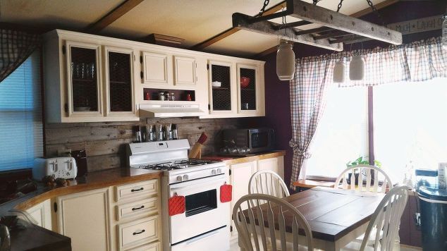 Mobile Home Gets Rustic Farmhouse Kitchen Makeover 1