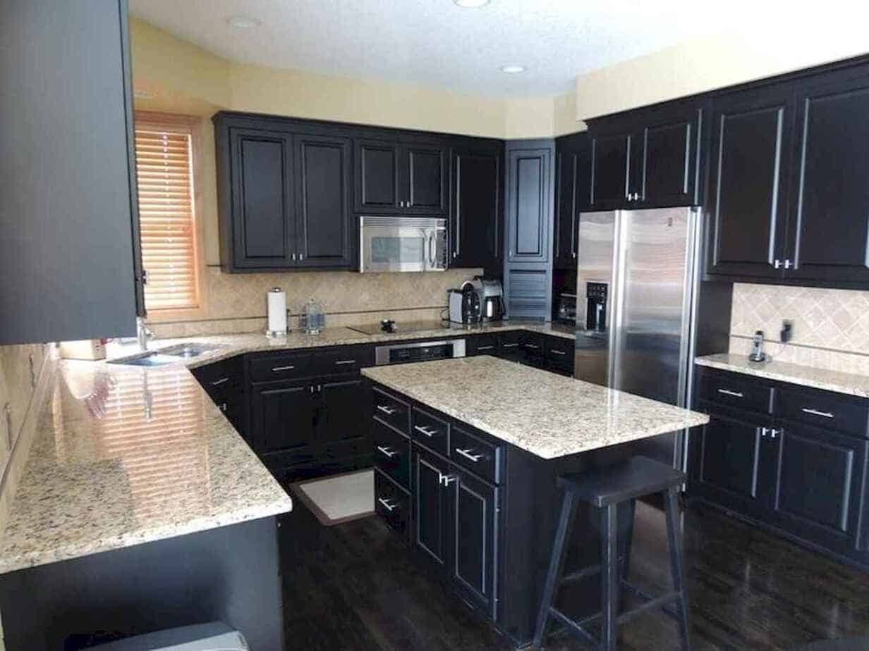 black-kitchen-cabinets-2 black cabinets with countertop