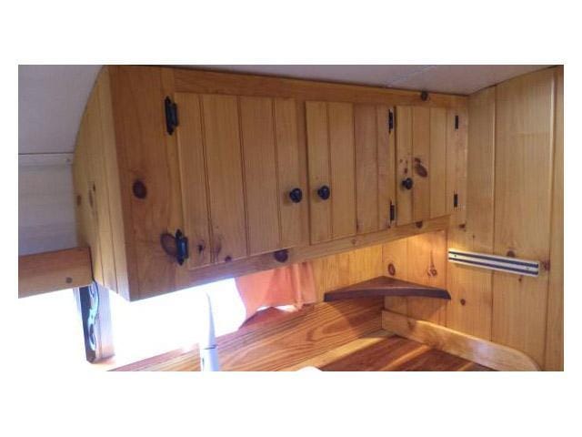 vintage buses-custom cabinetry in 1997 Blue Bird Bus conversion to mobile home