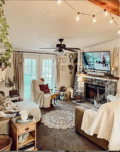 mobile home cottage living room