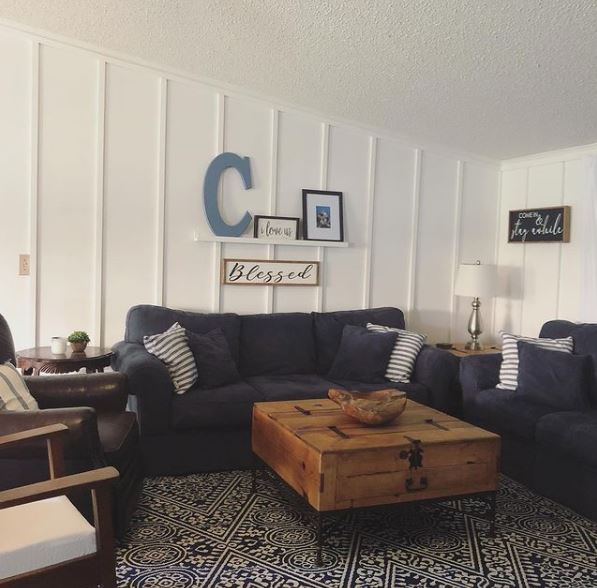mobile home lake cottage living room