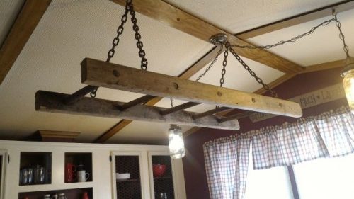 farmhouse kitchen makeover-barn-loft-ladder-chandelier-project