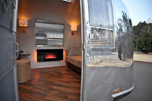 vintage airstream remodel-fireplace
