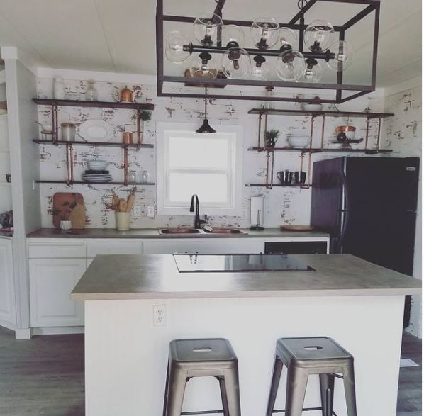 white copper kitchen