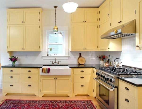 yellow-kitchen-cabinets yellow kitchen cabinets- best mobile home kitchen cabinet colors