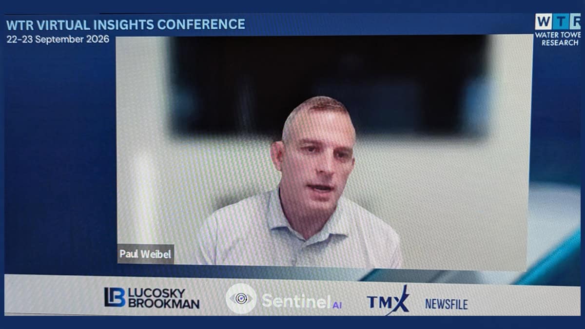 Paul Weibel, CEO of 5E Advanced Materials, Inc. is pictured here in a screenshot of an interview during a virtual conference on Sept. 22. A bankruptcy court has approved the sale of Searles Valley Minerals in Trona to his company.