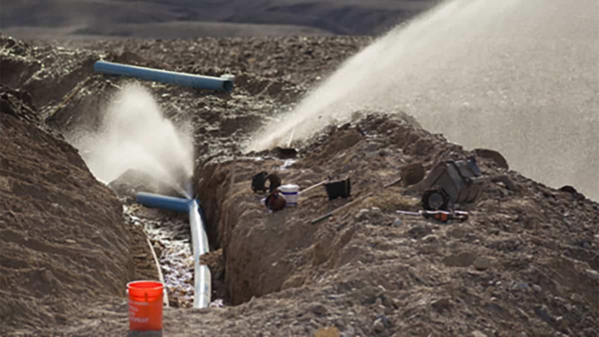 The upcoming Furnace Creek Water Systems Rehabilitation Project is expected to greatly reduce the number of water system failures, like this one, in Death Valley National Park.