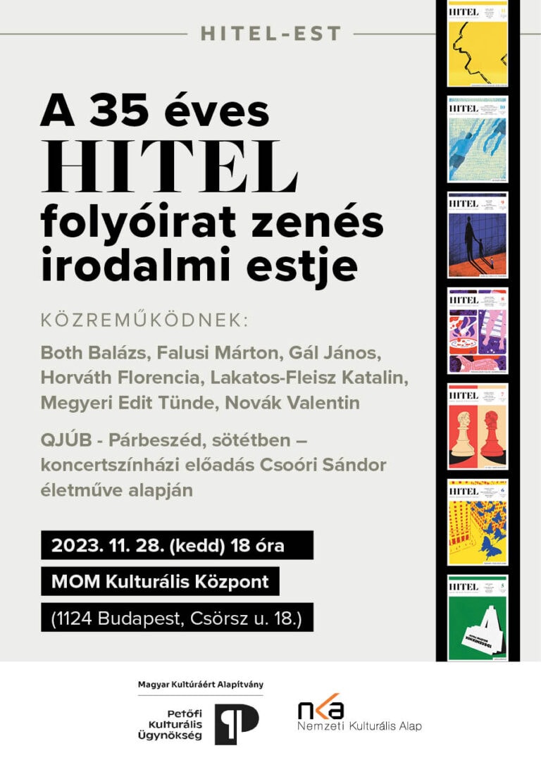 A 35 éves HITEL folyóirat zenés irodalmi estje