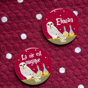 Badge d'anniversaire sorcier harry potter cadeau invités