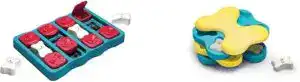 Interactive puzzle toys used as brain games for dogs to improve problem-solving and mental stimulation
