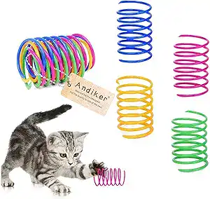 Assorted colorful spring cat toys with playful kitten – lightweight and fun interactive toy for cats and kittens