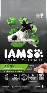 CLICK HERE. AMAZON'S CHOICE. BEST FOR ACTIVE DOGS. Iams Proactive Health Adult Active Dry Dog Food with Chicken and Turkey