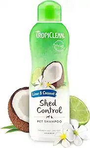 TropiClean Lime & Coconut Shed Control Pet Shampoo – 20 fl oz bottle with natural ingredients, paraben-free and dye-free, reduces shedding and nourishes coat