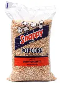 a bag of snappy plain popcorn safe for dogs
