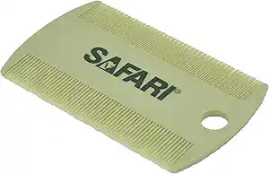 Safari Flea Comb for dogs — an easy grooming tool that helps pet owners learn how to get rid of fleas on dogs naturally. Ideal for daily flea prevention for dogs, removing flea eggs and dirt without chemicals, and pairing perfectly with dog flea shampoo or other natural flea remedies for dogs.