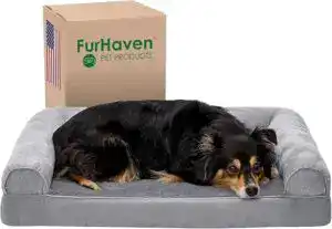 FurHaven Orthopedic Puppy Bed — one of the best puppy beds 2025, affordable and supportive with orthopedic foam and a washable plush cover.