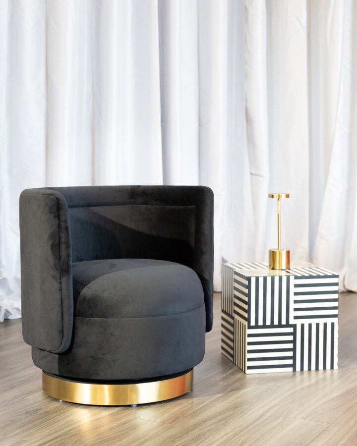 Black_Modern_Armchair_End_Table_Event_Furniture_Jacksonville