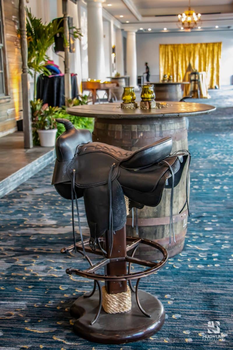 Barrel-Highboy-Woodtop-Table-Saddle-Barstools-Western-Themed-Event