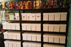 Comic book storage shelving