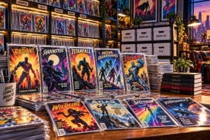 comic book collection display