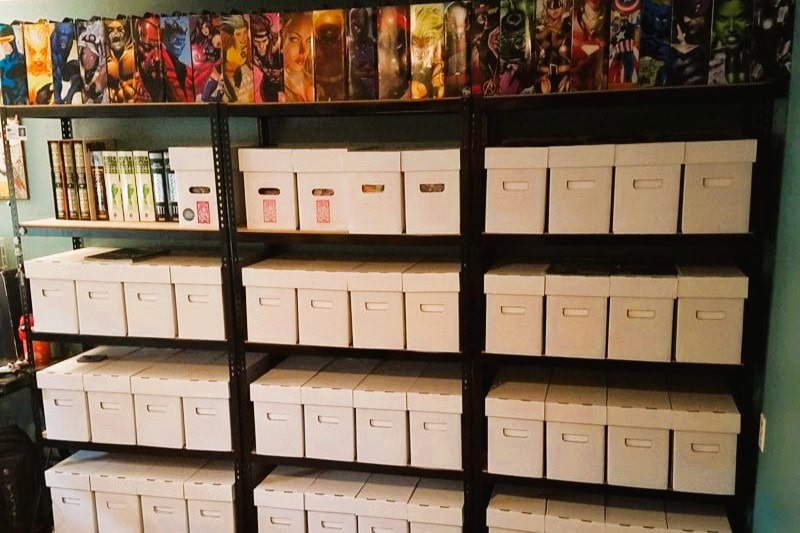 Comic book storage shelving
