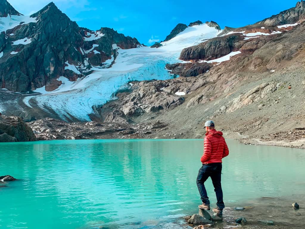 Trekking ao Glaciar Vinciguerra na primavera desde Ushuaia, Tierra del Fuego