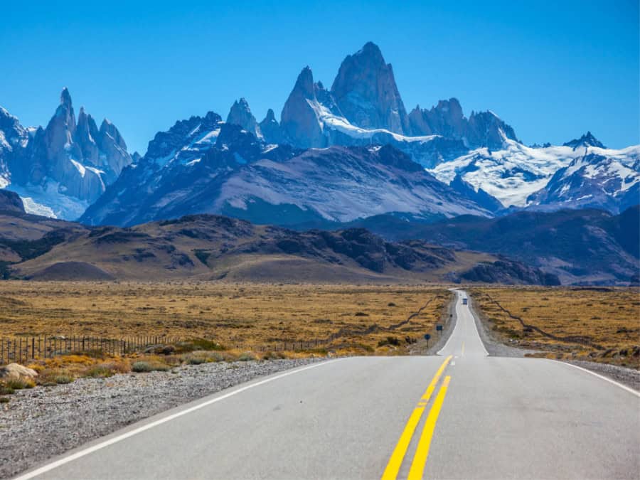 Estrada até o Cerro Fitz Roy em El Chaltén, Patagônia Argentina