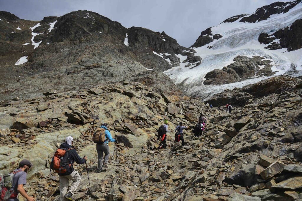 Trekking towards the Vinciguerra Glacier among the Fuegian mountains, Ushuaia